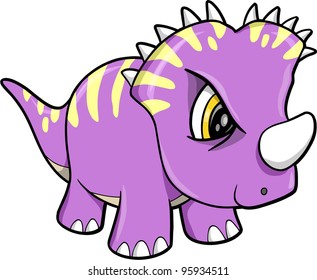 Tough Purple Dinosaur Animal Vector Illustration Art