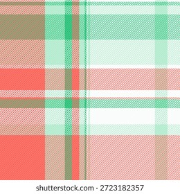 Patrón de tela sin costuras resistente, textura de tartán textil igual. Vector de fondo a cuadros a medida en paleta de colores crema claro y menta.