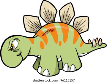 Tough Stegosaurus Dinosaur Vector Illustration