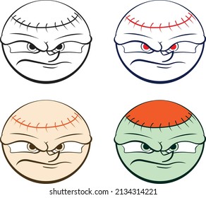 Hübsches Baseball-Maskottchen mit drei Variationen. 