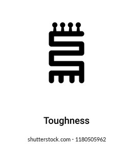 Toughness icon vector isolated on white background, logo concept of Toughness sign on transparent background, filled black symbol