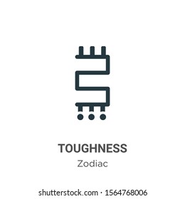 Toughness vector icon on white background. Flat vector toughness icon symbol sign from modern zodiac collection for mobile concept and web apps design.