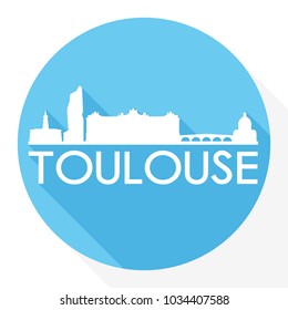 Toulouse Flat Icon Skyline Silhouette Design City Vector Art