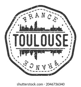 Toulouse, France Stamp Skyline Postmark. Silhouette Postal Passport. City Round Vector Icon. Vintage Postage Design.