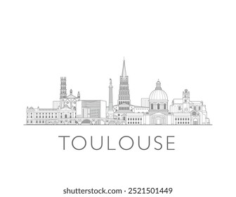 Toulouse skyline na França ilustração do vetor da paisagem urbana