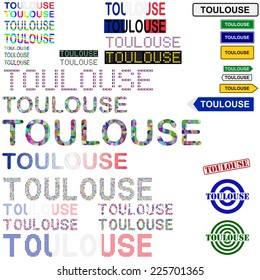 Toulouse text design set