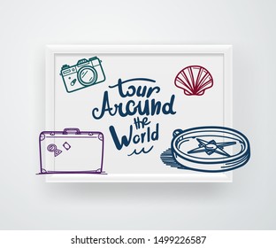 Tour around the world concept. Vector illustration
