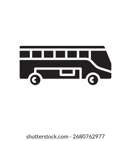 Icono plano de color del autobús. Elemento aislado de Vector. Trazo editable.