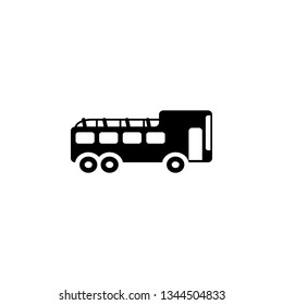 Tour, bus, icon. Summer vector icon Black Thin flat Symbol of Tourism for Web and App development Isolated on White Background. Vector