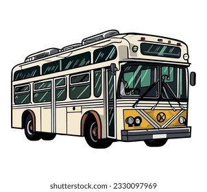 Tour bus illustration vector over white