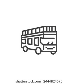 Tour Bus line icon. linear style sign for mobile concept and web design. Sightseeing bus outline vector icon. Symbol, logo illustration. Vector graphics