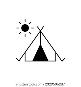 Icono del vector de glifos de Tour Camp que puede editar o modificar fácilmente

