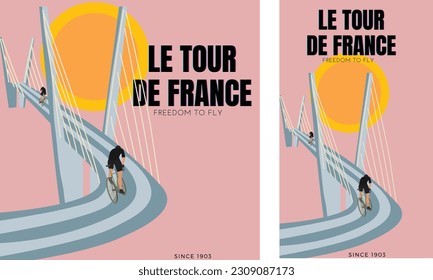 Tour de France is the most important cycling event of the year. Illustrative editorial 3D illustration render