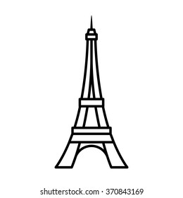 Tour Eiffel Tower in Paris, France line art vector icon for apps and websites