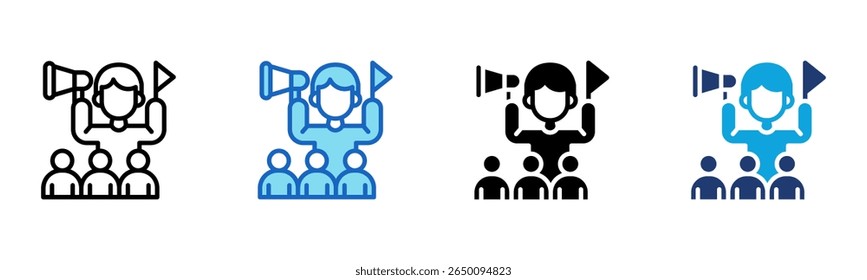 Tour Guid icon Multi Style Vector Illustration