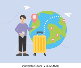 Bandera de portada de guía turística. Turismo, turismo, excursión, aventura, concepto de viaje de ciudad.