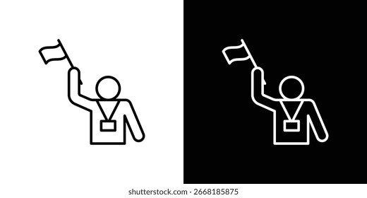 Icono de la guía del recorrido en las Formas de la línea, Ilustración vectorial fina del diseño de la línea