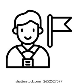 Ilustración vectorial de la línea Icon de guía turístico