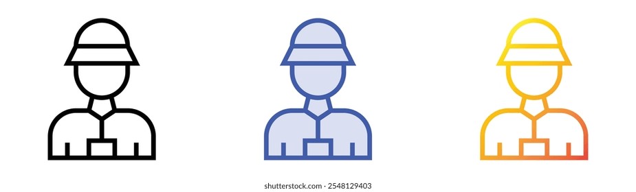 tour guide icon. Linear, Blue Fill and Gradient Style Design Isolated On White Background