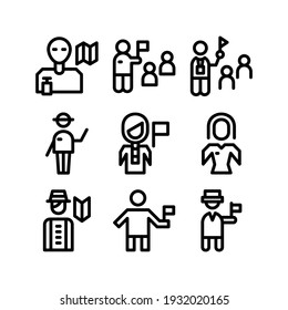 icono de guía turística o logotipo símbolo de signo aislado ilustración vectorial - Colección de iconos vectoriales de estilo negro de alta calidad
