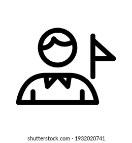 Tourguide-Symbol oder Logo einzeln auf Zeichensymbolen, Vektorgrafik - hochwertige Vektorsymbole in schwarzem Stil
