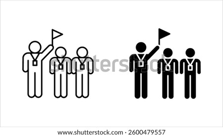 Tour guide icon set. Touristic group trip, Wildlife tourism, adventure travel. vector illustration on white background