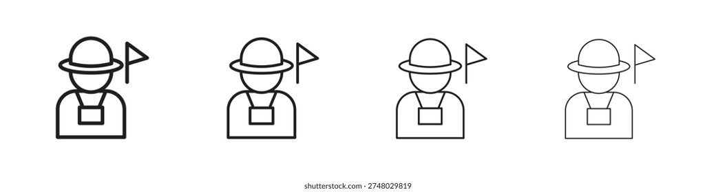 Tour guide icon. Simple graphic element set