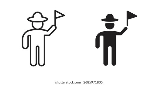 Conjunto de Vectores simples de iconos de guía turística. conjunto de símbolos de signos de logotipo