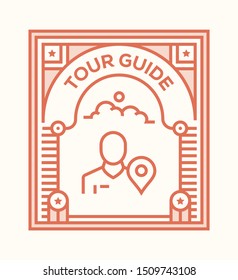TOUR GUIDE AND ILLUSTRATION ICON CONCEPT