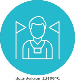 Tour Guide line circle icon vector image. Can also be used for web apps, mobile apps and print media.