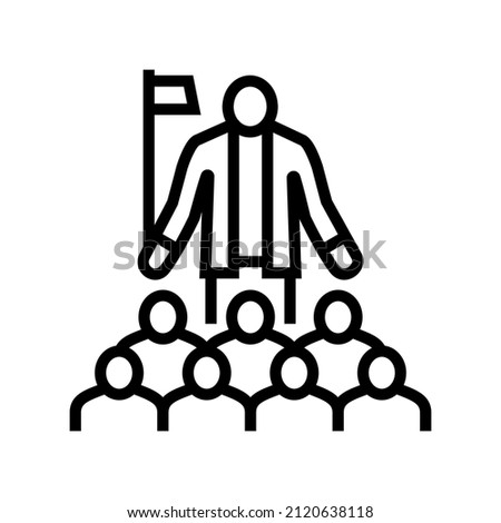 tour guide line icon vector. tour guide sign. isolated contour symbol black illustration