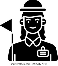 Tour guide Line vector Icon Design
