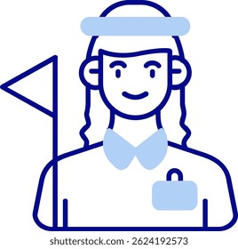 Tour guide Line vector Icon Design