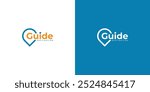 Tour Guide Logo. Simple Wordmark Guide and Location Marker Symbol. Destination Guide Logo, Icon, Symbol, Vector, Design Inspiration.