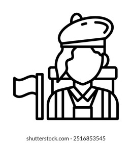 Icono del esquema de la guía turística, Ilustración vectorial