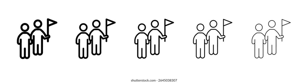 Tour guide people icon filled flat sign concept for web design.