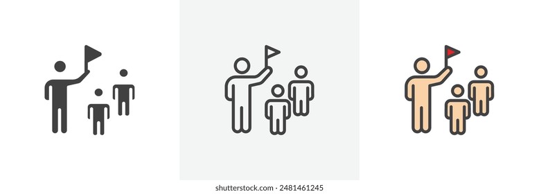Tour guide people icon symbol collection on white background.