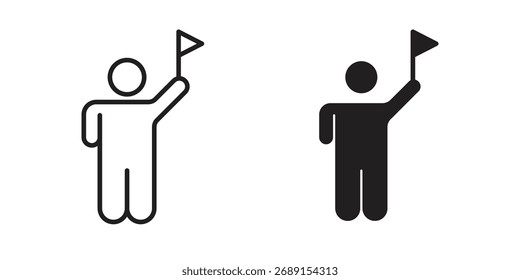 Vector del icono de la gente de la guía turística en diseño plano simple, contorno.