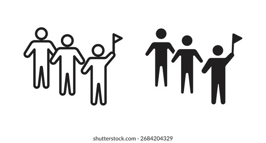 Tour guide people icon for web designs. outline and clipart icons set