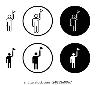 Conjunto de iconos de Vector de línea fina de personas guía.