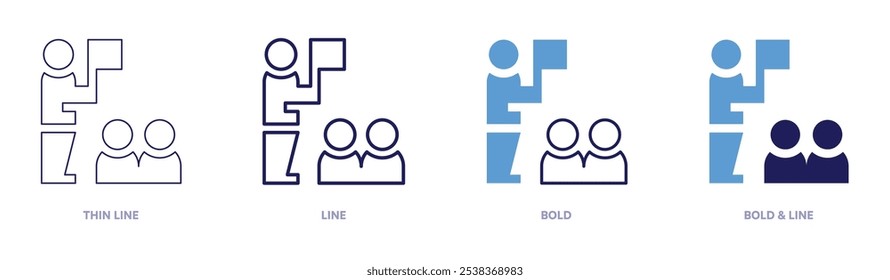 Tour icon in 4 different styles. Thin Line, Line, Bold, and Bold Line. Duotone style. Editable stroke.