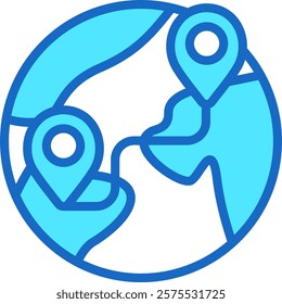 Tour Icon Blue Color Vector Illustration