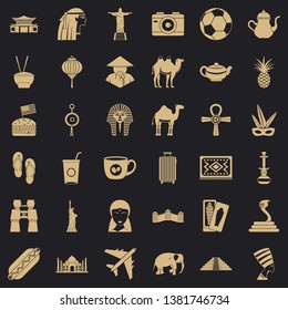 Tour icons set. Simple style of 36 tour vector icons for web for any design
