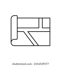 Icono de vector de esquema de mapa de recorrido que puede editar o modificar fácilmente


