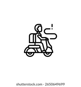 passeio piloto aventura motocicleta ícone de contorno e ilustração