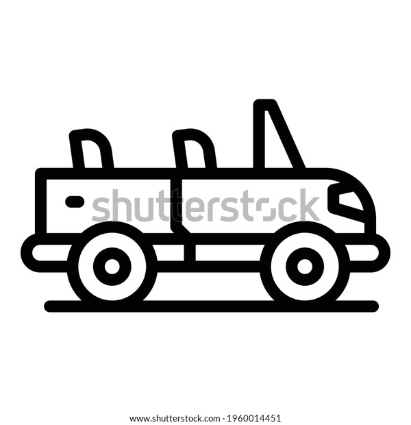 Tour safari car icon.\
Outline Tour safari car vector icon for web design isolated on\
white background