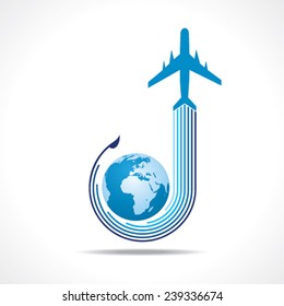 Tour and Tourism icon with earth stock vector