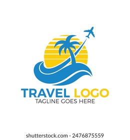 Diseño de logotipo de agencia de viajes y turismo. Vector de Plantilla para su empresa o negocio.