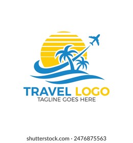 Diseño de logotipo de agencia de viajes y turismo. Vector de Plantilla para su empresa o negocio.