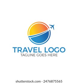 Diseño de logotipo de agencia de viajes y turismo. Vector de Plantilla para su empresa o negocio.